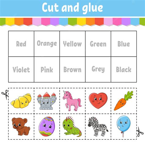Color Cut Glue Worksheets